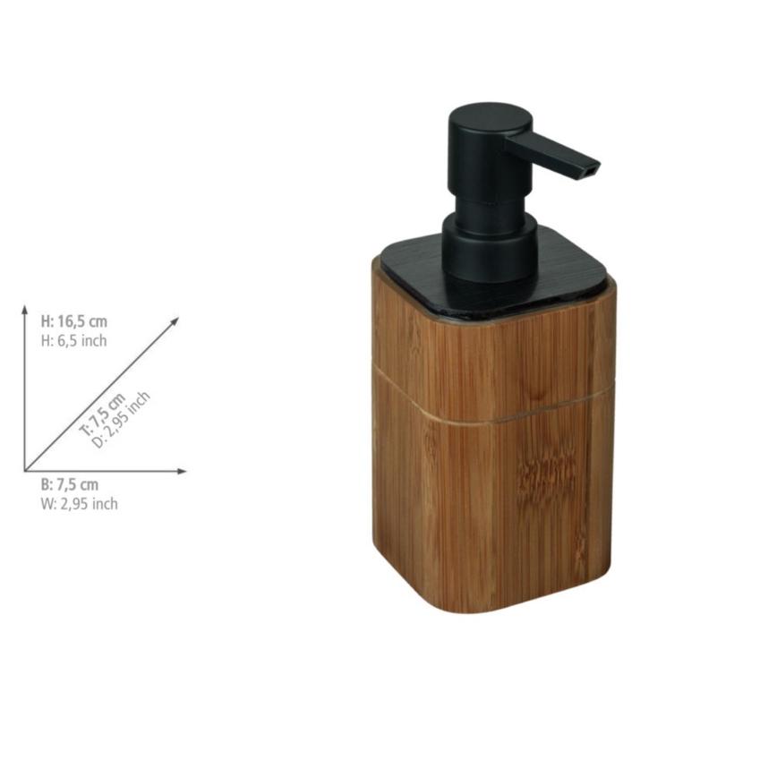 WENKO 26102100 - Dozator tečnog sapuna SERRO 7,5x16,5 cm braon/crna