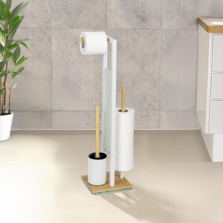 WENKO 26214100 - WC komplet RIVALTA 18x70 cm braon/bela
