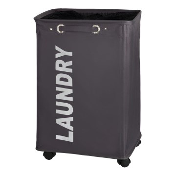 WENKO 3450112100 - Korpa za veš QUADRO 40x60 cm siva/crna