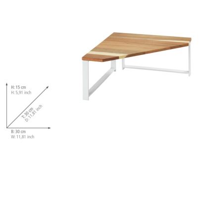 WENKO 53026100 - Polica LOUISA 30x30 cm bela/braon