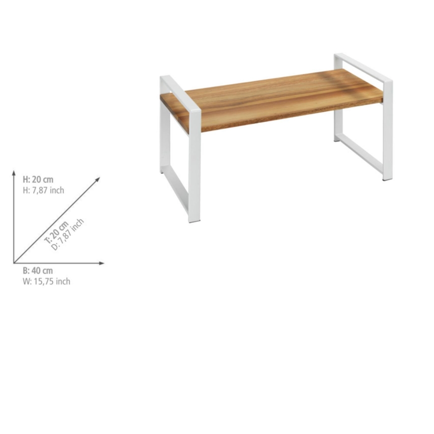 WENKO 53027100 - Polica LOUISA 40x20 cm bela/smeđa