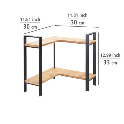 WENKO 53028100 - Polica LOU 30x33 cm crna/smeđa