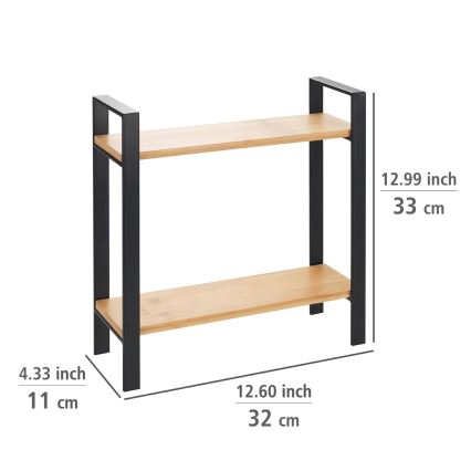 WENKO 53029100 - Polica LOU 32x33 cm crna/braon