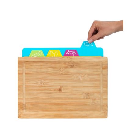 WENKO 53064100 - Kuhinjska daska 32,5x22,5 cm smeđa/višebojna