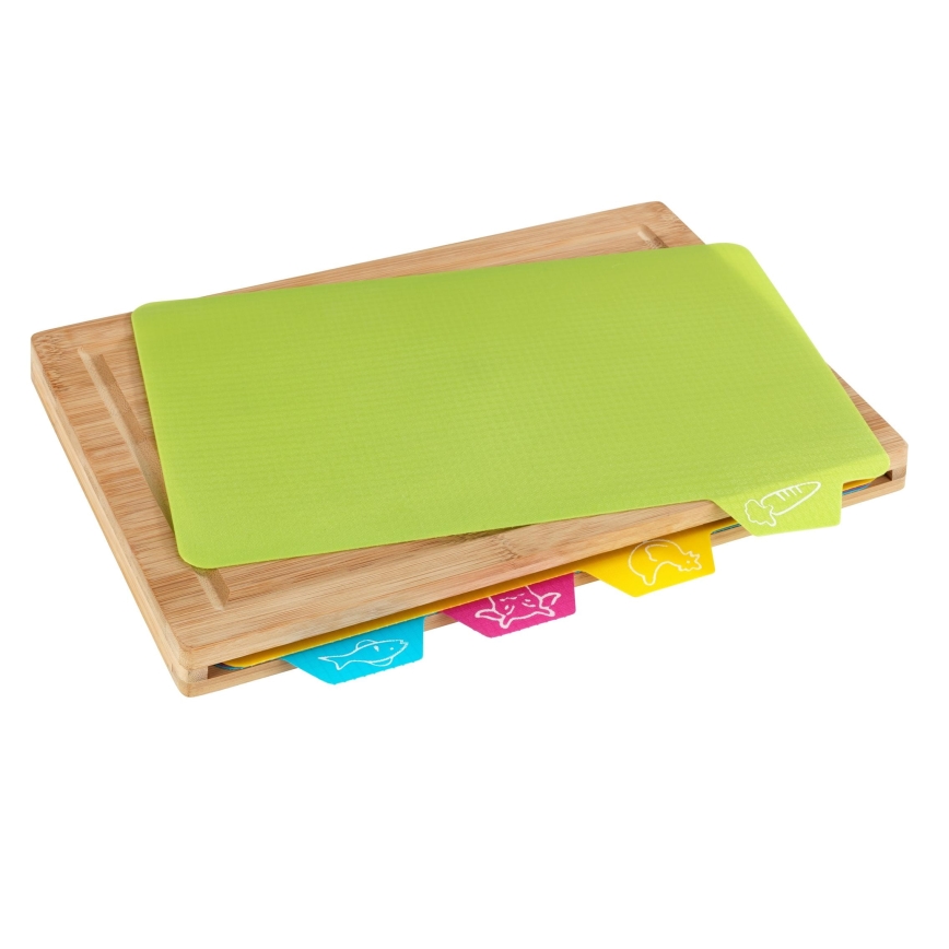 WENKO 53064100 - Kuhinjska daska 32,5x22,5 cm smeđa/višebojna