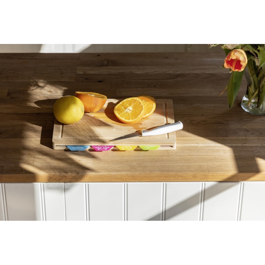 WENKO 53064100 - Kuhinjska daska 32,5x22,5 cm smeđa/višebojna