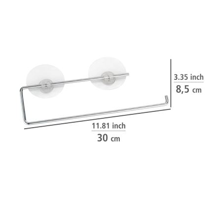 WENKO 53130100 - Držač kuhinjskih krpa STATIC-LOC 30x8,5 cm srebrna/prozirna
