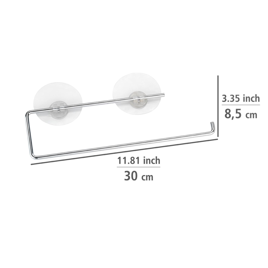 WENKO 53130100 - Držač kuhinjskih krpa STATIC-LOC 30x8,5 cm srebrna/prozirna