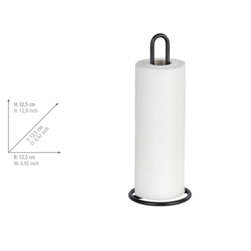 WENKO 53256100 - Crni držač za kuhinjske ubruse 12,5x32,5 cm