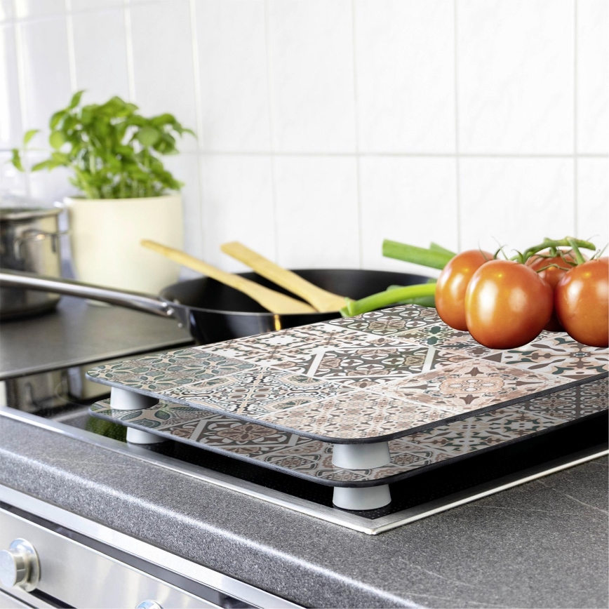 WENKO 53904100 - Poklopac za ploču za kuvanje 30x52 cm šaren/siv/proziran