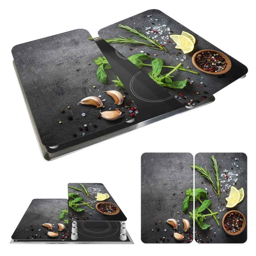 WENKO 53907100 - Poklopac za kuhinjsku ploču 30x52 cm šaren/siv/proziran