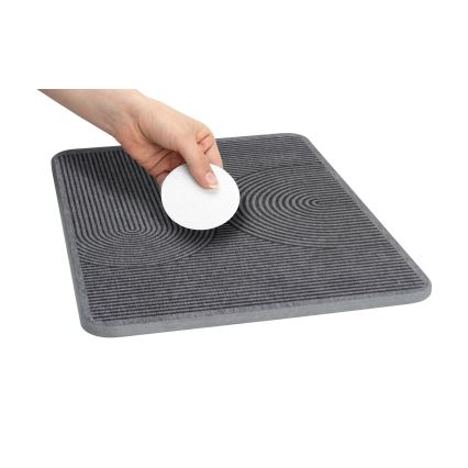 WENKO 54955100 - Podloga za sušenje posuđa DAMON 40x30 cm, diatomit/siva