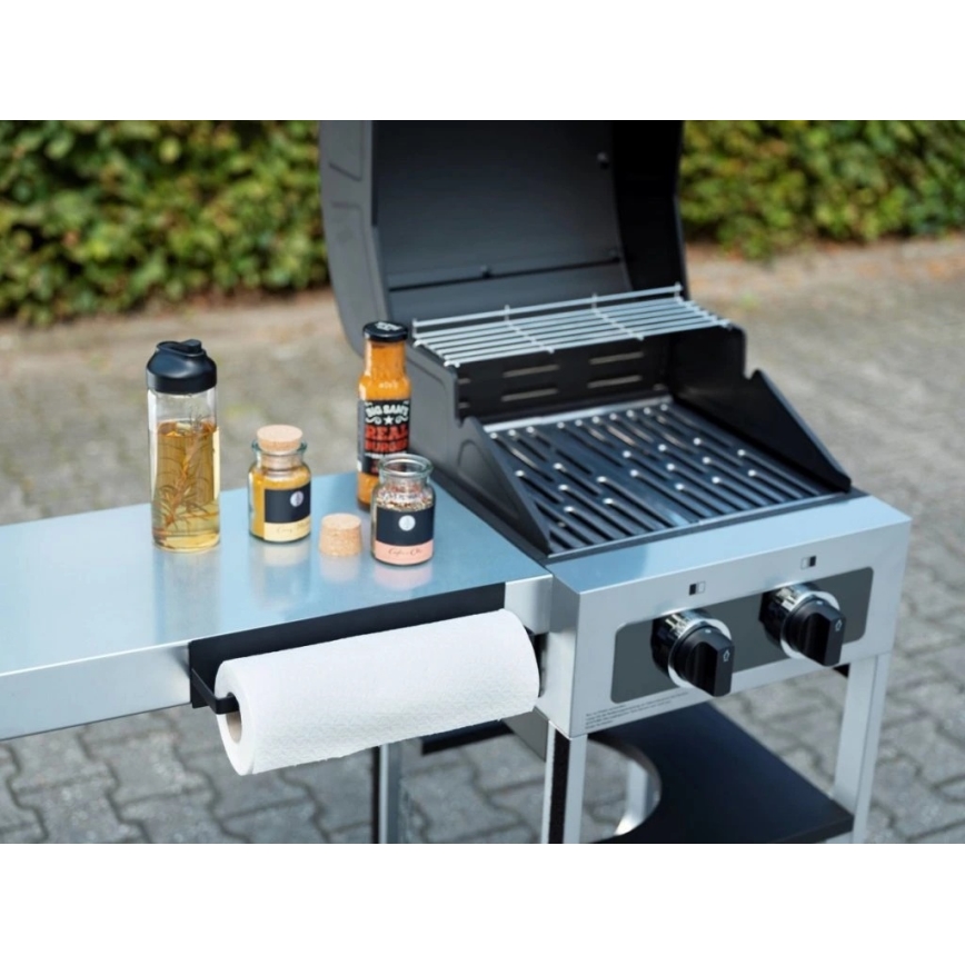 WENKO 55013100-Držač role BLACK OUTDOOR KITCHEN 30x6,5 cm crna