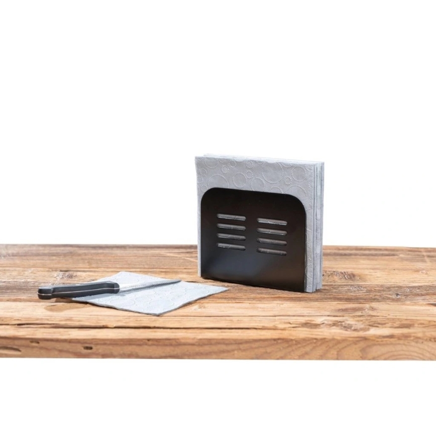 WENKO 55025100-Držač salveta BLACK OUTDOOR KITCHEN 15x12,5 cm crna