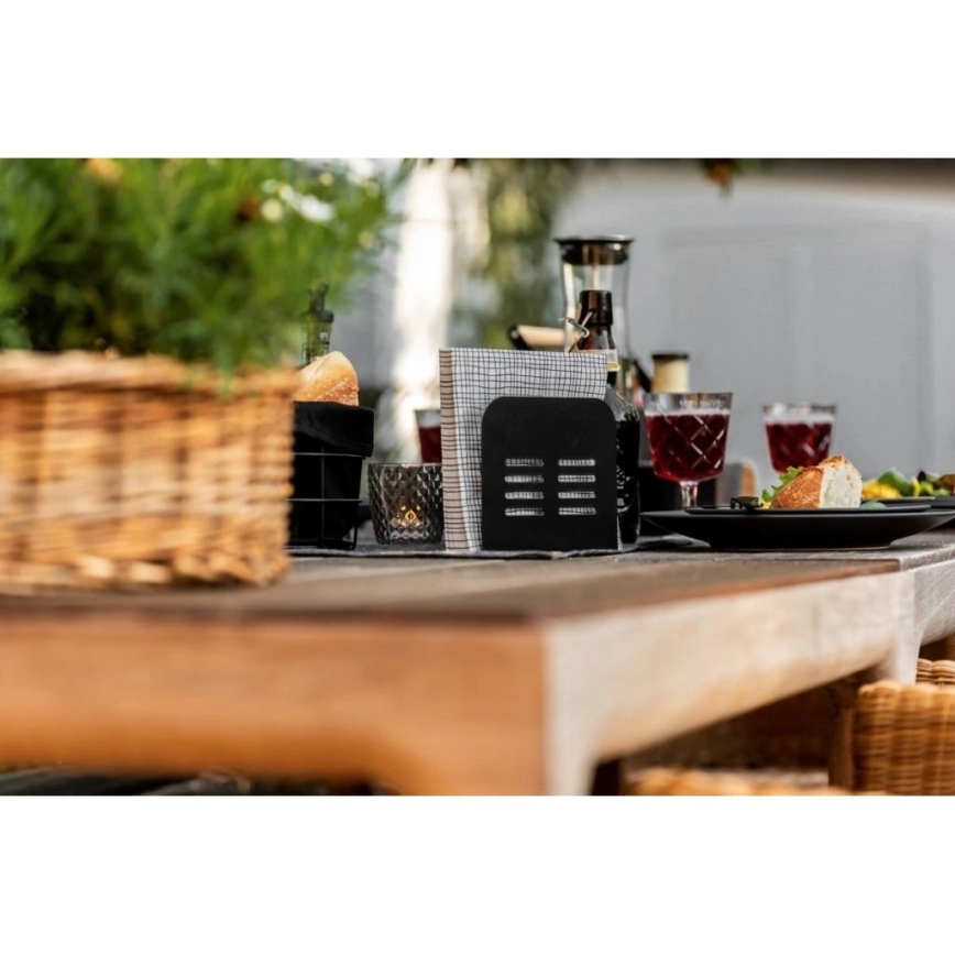 WENKO 55025100-Držač salveta BLACK OUTDOOR KITCHEN 15x12,5 cm crna