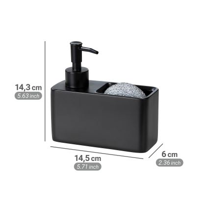 WENKO 55076100 - Dozator za sapun BLACK OUTDOOR KITCHEN 14,5x14,3 cm crna
