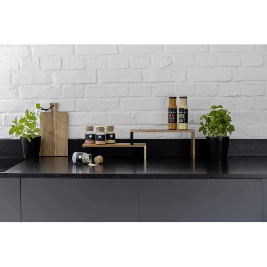 WENKO 55097100 - Polica BLACK OUTDOOR KITCHEN 36x16 cm braon/crna