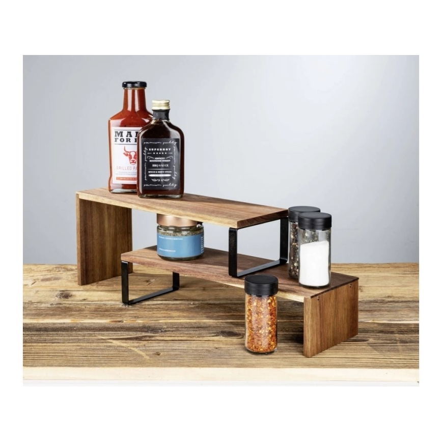 WENKO 55097100 - Polica BLACK OUTDOOR KITCHEN 36x16 cm braon/crna