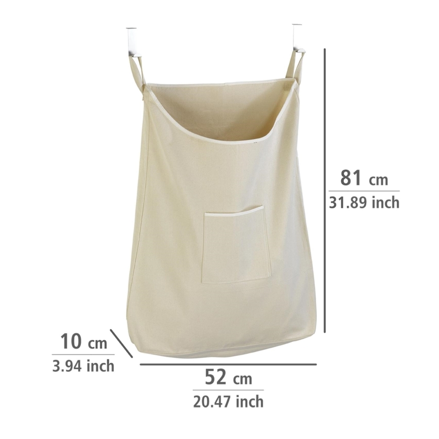 WENKO 62107100 - Korpa za veš CANGURO 52x81 cm bež/srebrna