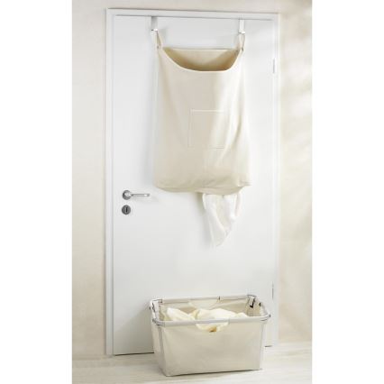 WENKO 62107100 - Korpa za veš CANGURO 52x81 cm bež/srebrna