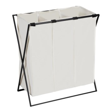 WENKO 71298800 - Koš za veš TRIO 69x76 cm krem/crna