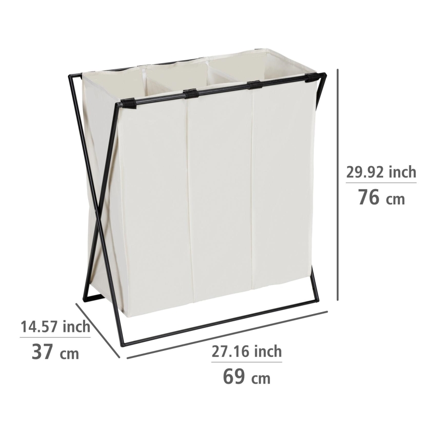 WENKO 71298800 - Koš za veš TRIO 69x76 cm krem/crna