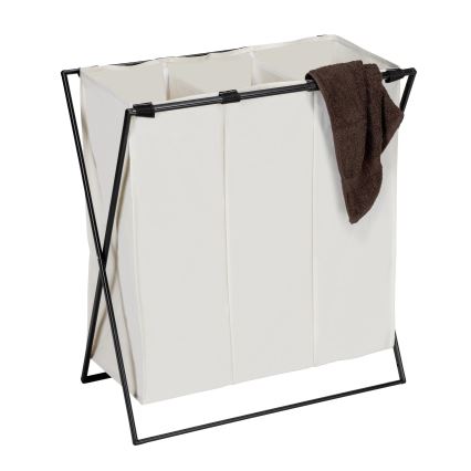WENKO 71298800 - Koš za veš TRIO 69x76 cm krem/crna