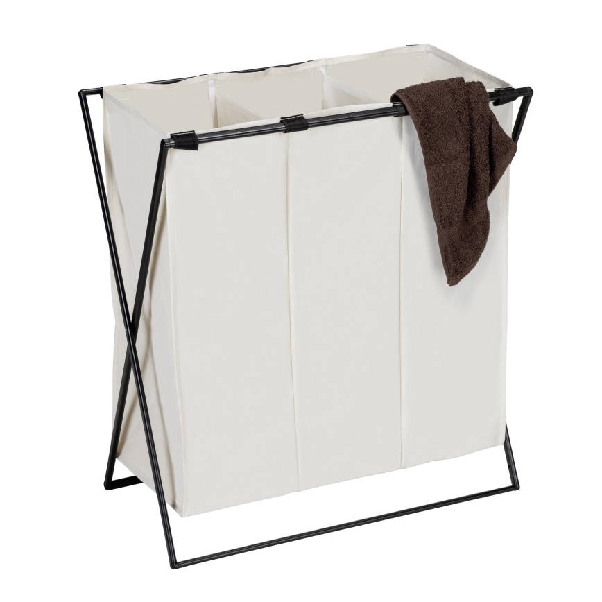 WENKO 71298800 - Koš za veš TRIO 69x76 cm krem/crna