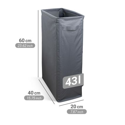 WENKO 71299800 - Korpa za veš SLIM 20x60 cm antracit