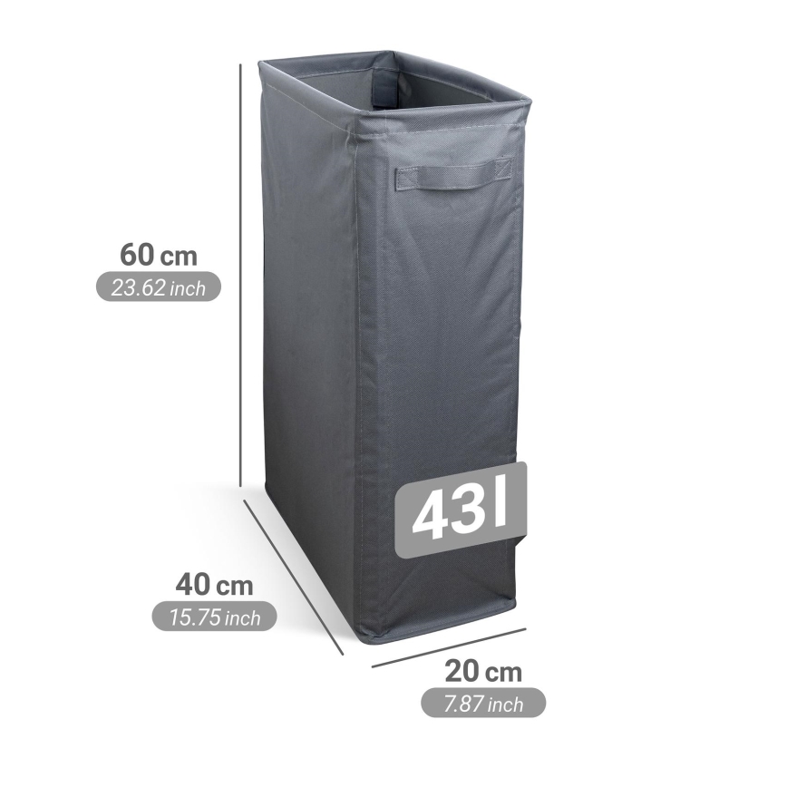 WENKO 71299800 - Korpa za veš SLIM 20x60 cm antracit