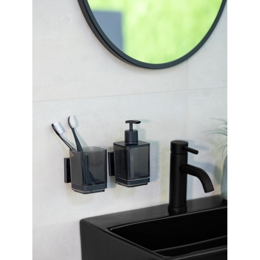 WENKO 71443800 - Čaša VACUUM-LOC QUADRO ED 7,5x10 cm crna