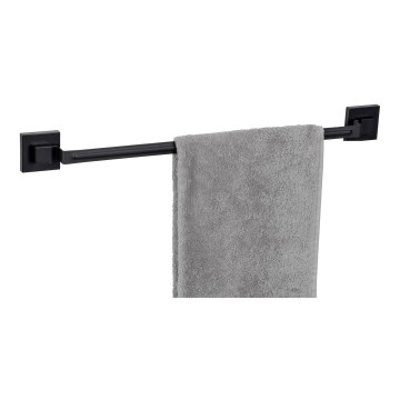WENKO 71445800 - Držač peškira VACUUM-LOC QUADRO ED 60,5x6 cm crni