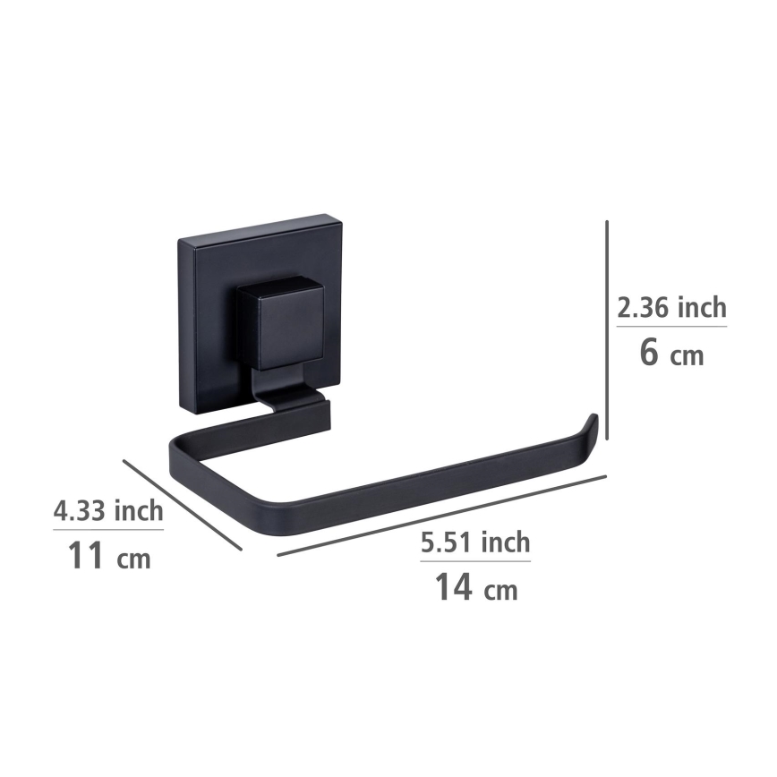 WENKO 71447800 - Držač toaletnog papira VACUUM-LOC QUADRO ED 14x11 cm crna