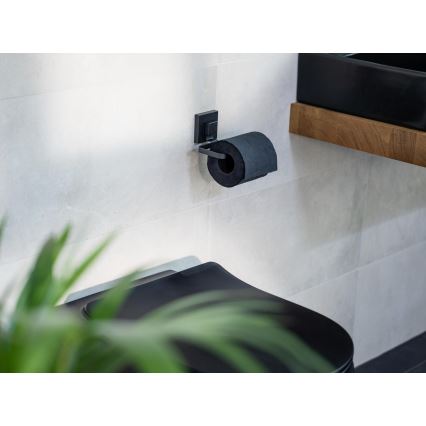 WENKO 71447800 - Držač toaletnog papira VACUUM-LOC QUADRO ED 14x11 cm crna