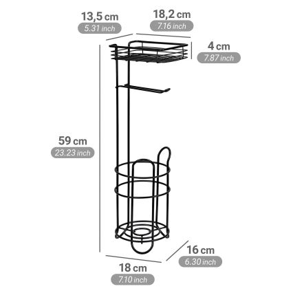 WENKO 71451800 - Držač toalet papira 16x59 cm crni