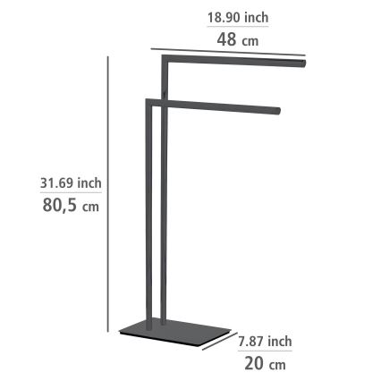 WENKO 71555800 - Stalak za peškire RECCO 48x80,5 cm crni