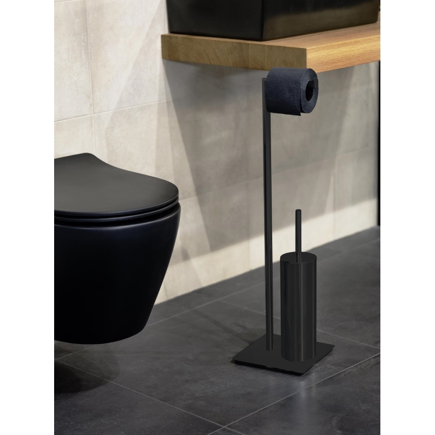 WENKO 71556800 - Set za WC RECCO 20x71,5 cm crna