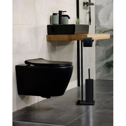 WENKO 71556800 - Set za WC RECCO 20x71,5 cm crna