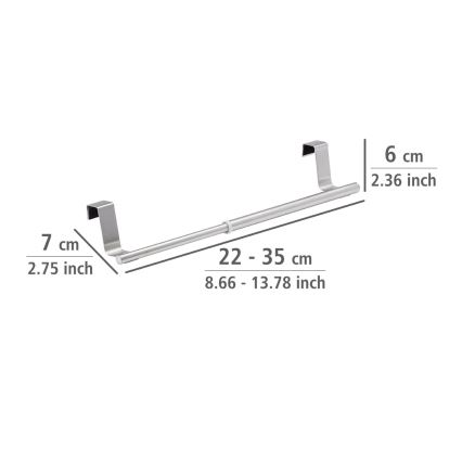 WENKO 79173100 - Držač peškira TELESCOPE 7x6 cm nerđajući čelik/srebrna/crna