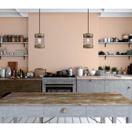 Westinghouse 61180 - Luster na sajli LANGSTON 1xE27/60W/230V borovina