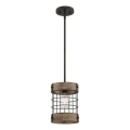 Westinghouse 61180 - Luster na sajli LANGSTON 1xE27/60W/230V prečnik 19 cm borovina