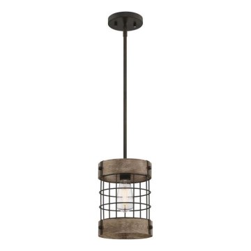 Westinghouse 61180 - Luster na sajli LANGSTON 1xE27/60W/230V prečnik 19 cm borovina