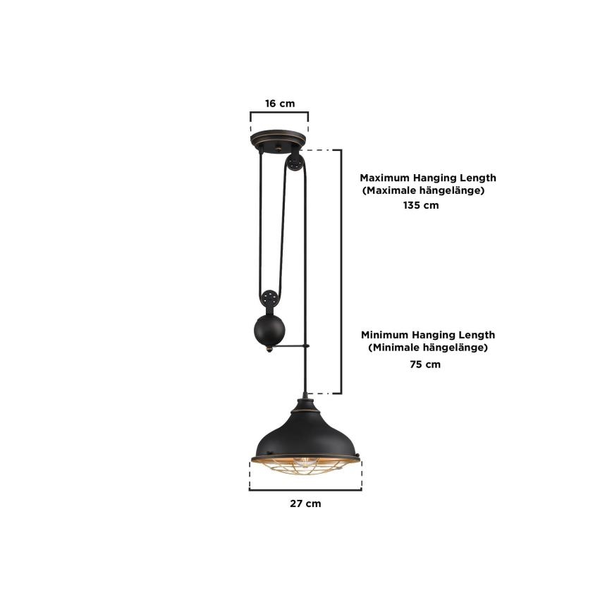 Westinghouse 61249 - Luster na sajli CHAVES 1xE27/60W/230V