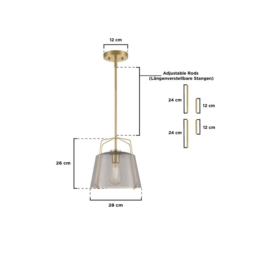 Westinghouse 61251 - Luster na šipci HALLEIN 1xE27/60W/230V