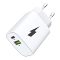 Winner Group - Adapter za brzo punjenje 1xUSB-C + 1xUSB-A Power Delivery 20W bela