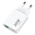 Winner Group - Adapter za brzo punjenje 1xUSB-C + 1xUSB-A Power Delivery 20W beo