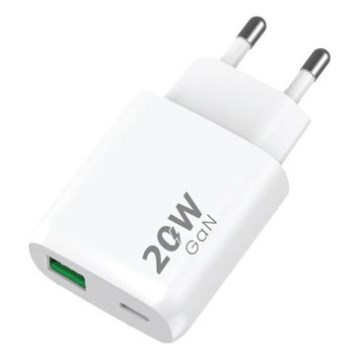 Winner Group - Adapter za brzo punjenje 1xUSB-C + 1xUSB-A Power Delivery 20W beo