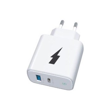 Winner Group - Adapter za brzo punjenje 1xUSB-C + 1xUSB-A Power Delivery 38W bela