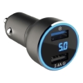Winner Group - Auto punjač sa displejem 2xUSB-A Power Delivery 30W crn