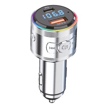 Winner Group - Auto punjač sa FM predajnikom i handsfree funkcijom, 20 W, srebrne boje